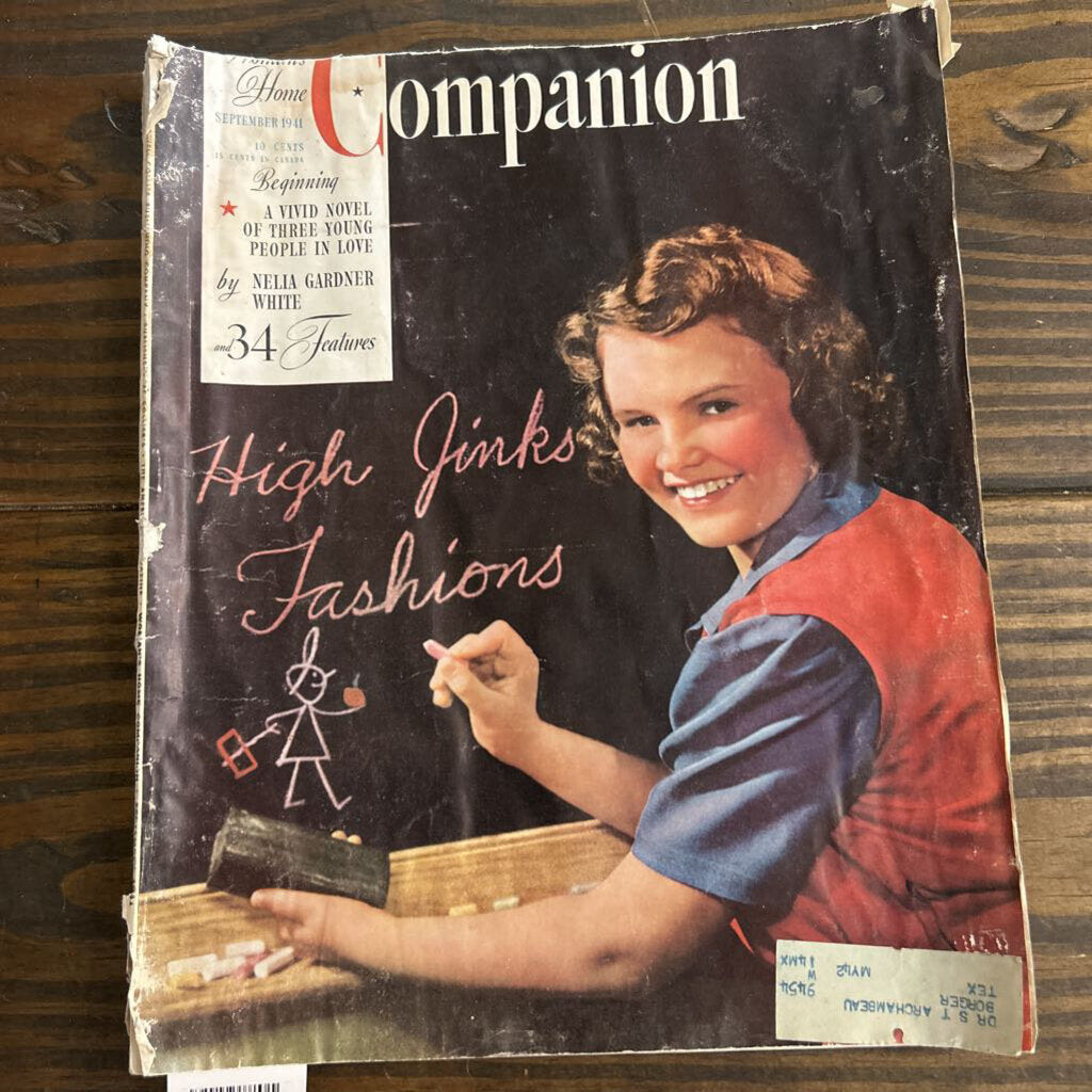 Woman's Home Companion, Septermber 1941- "High Jinks Fashion" (as is)