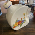 Flat-disc, Zinnia Floral Pattern Refrigerator Pitcher, c.1940s. Universal Potteries, Ohio.