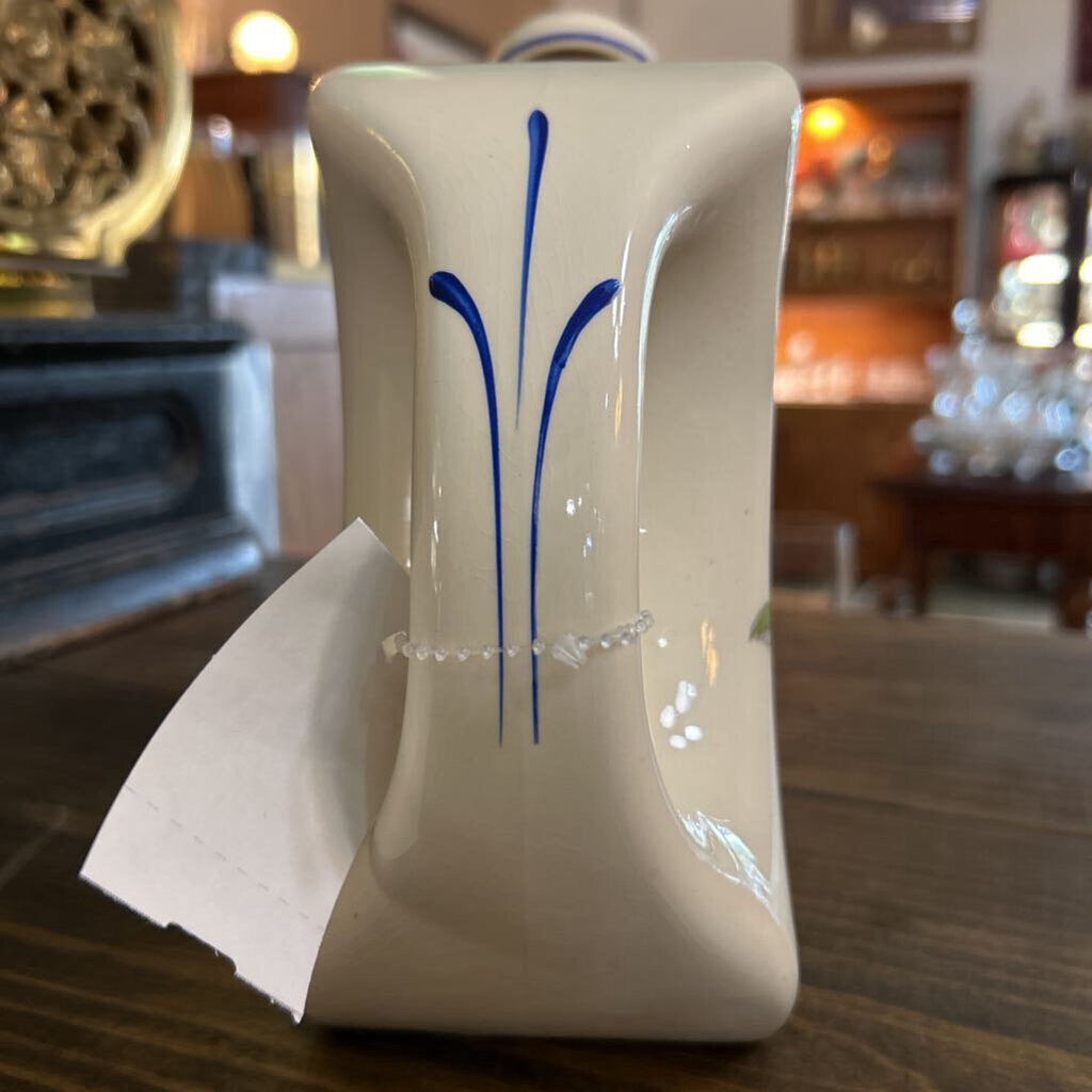 Flat-disc, Zinnia Floral Pattern Refrigerator Pitcher, c.1940s. Universal Potteries, Ohio.
