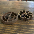 Late 19th century Cast Iron Bunuelo cookie molds: set of 2