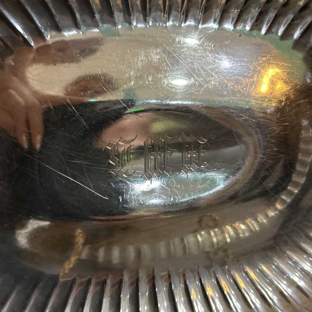 Early 20th century Sterling Silver rectangular fluted serving bowl
