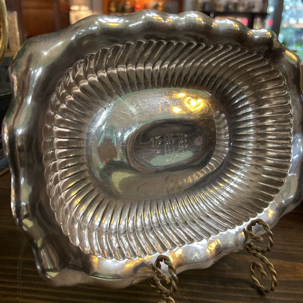 Early 20th century Sterling Silver rectangular fluted serving bowl