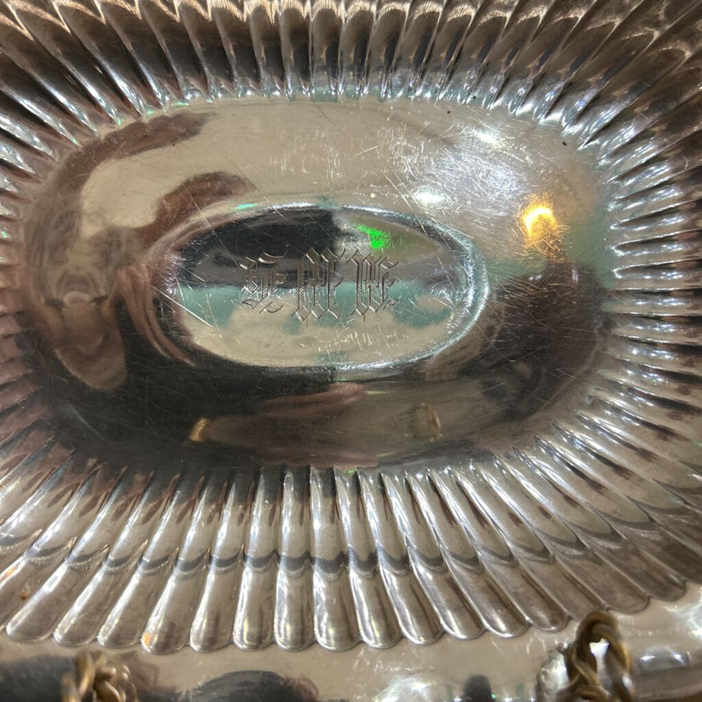 Early 20th century Sterling Silver rectangular fluted serving bowl