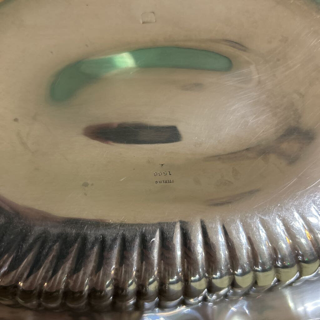 Early 20th century Sterling Silver rectangular fluted serving bowl