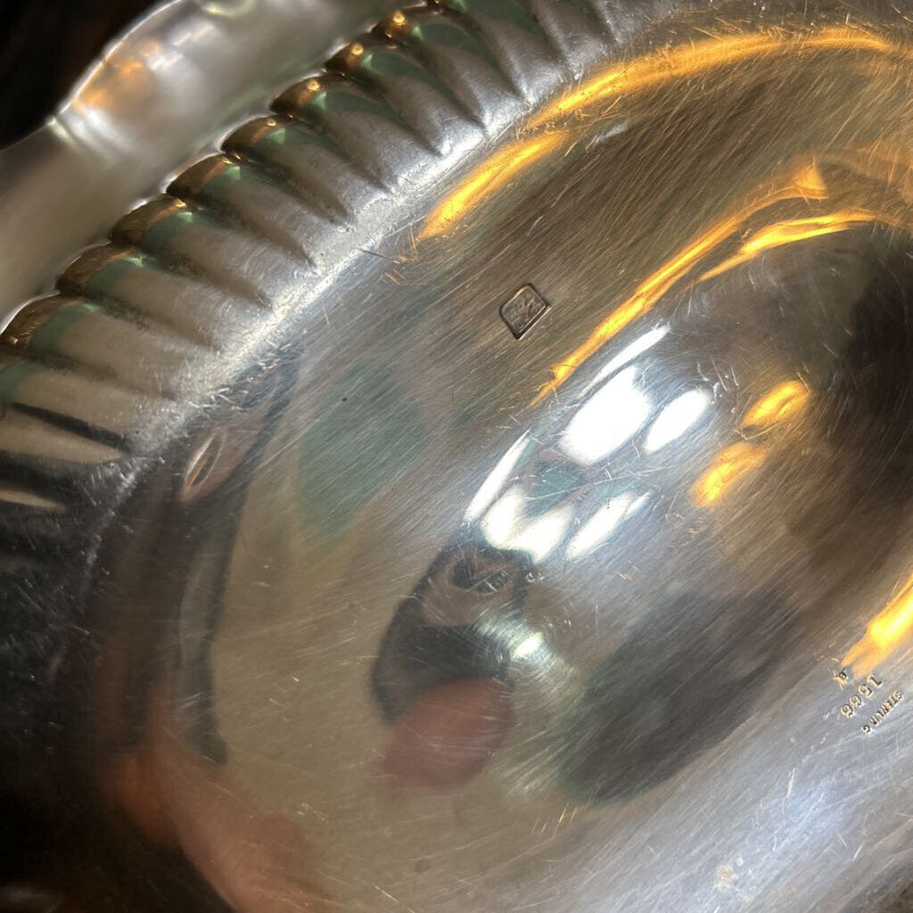 Early 20th century Sterling Silver rectangular fluted serving bowl