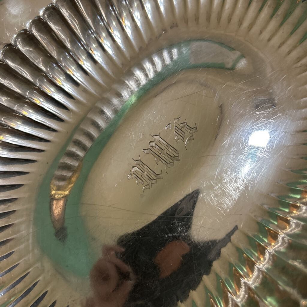 Early 20th century Sterling Silver rectangular fluted serving bowl
