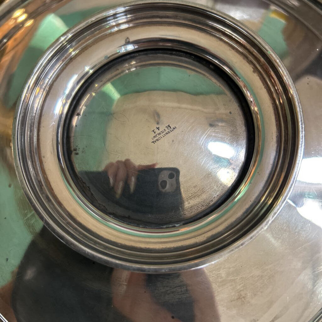 International Silver Co Sterling round pedestal dish