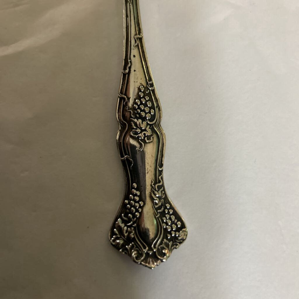 Silverplate Cold Meat Serving Fork, Grape Pattern by 1847 Rogers Bros. c.1904-1918.