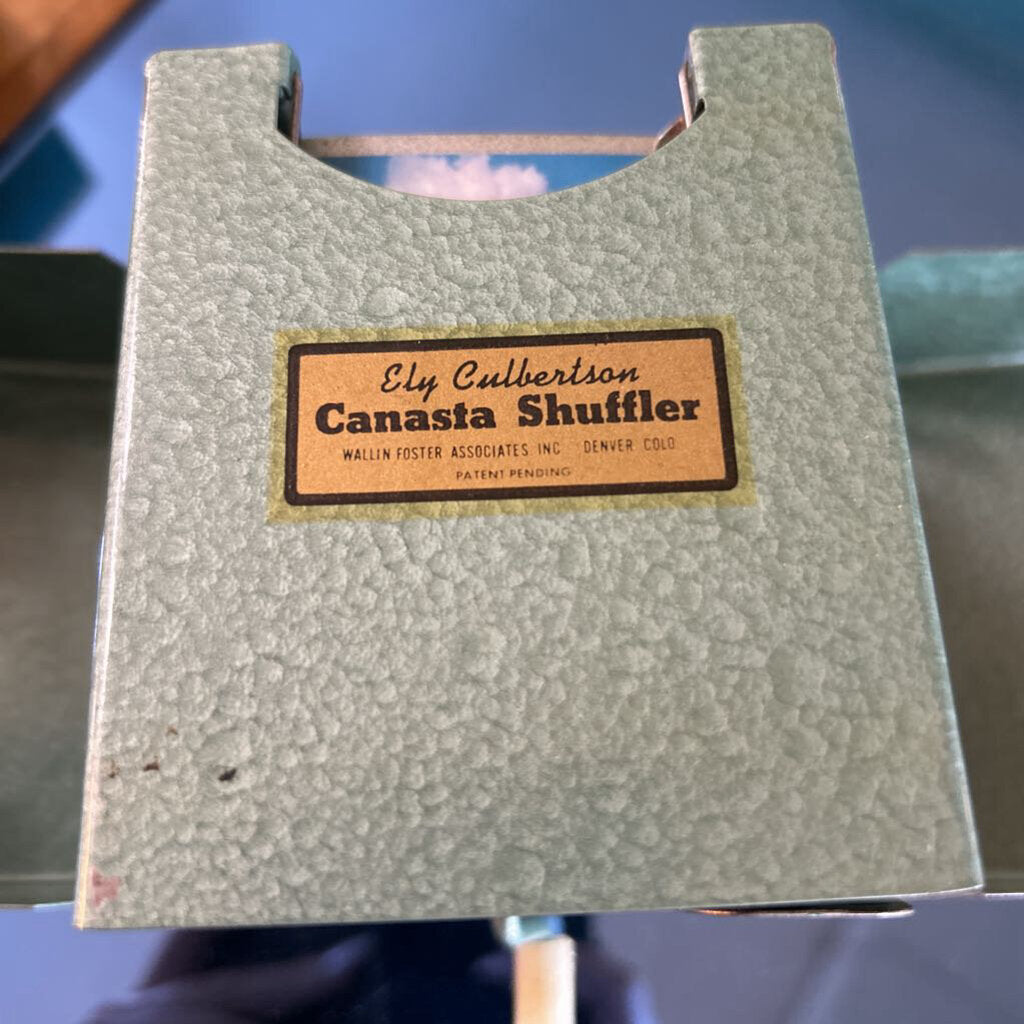 Ely Culbertson Canasta Shuffler, Original Box/Instruction Manual 1940s. *WORKS*