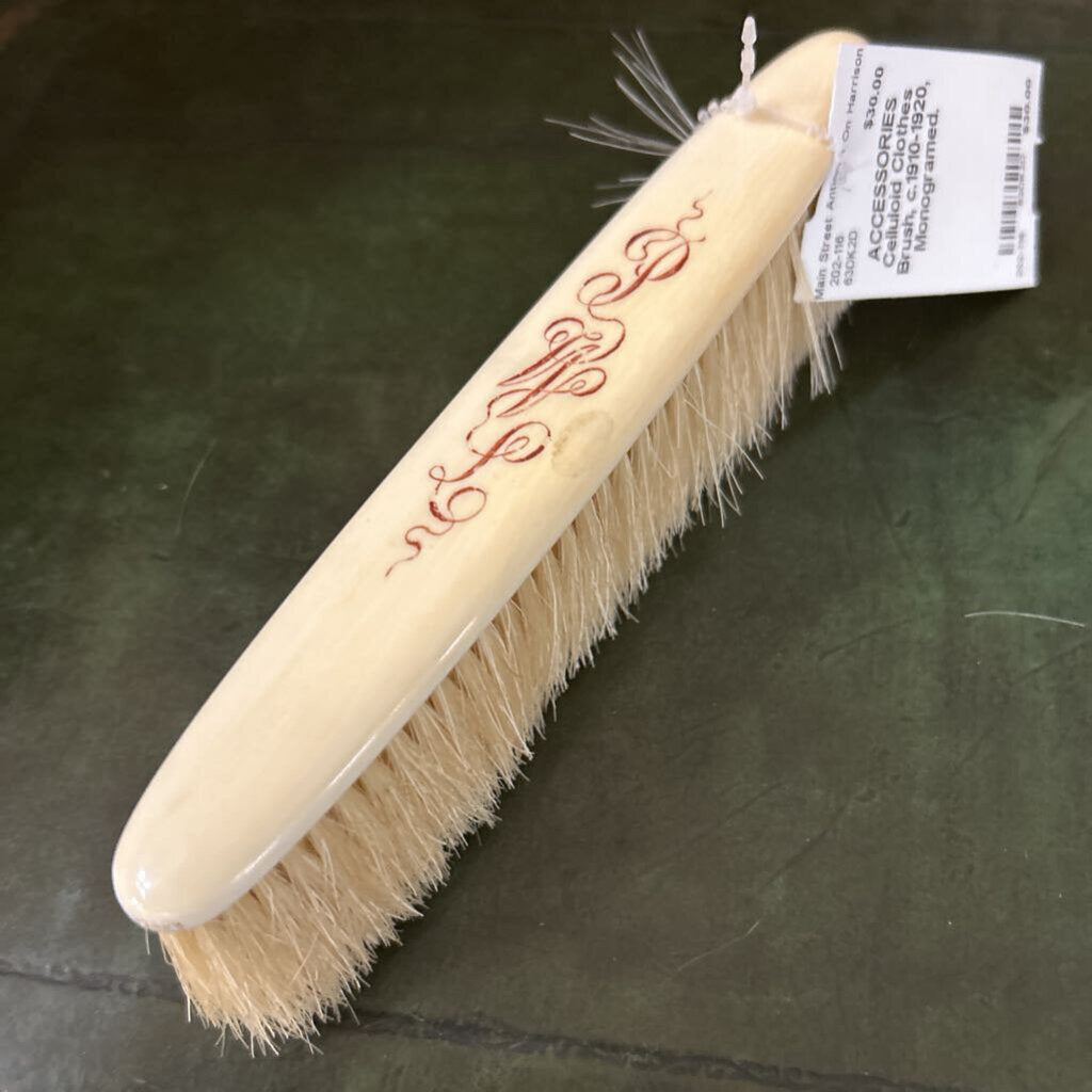 Celluloid Clothes Brush, c.1910-1920, Monogramed.