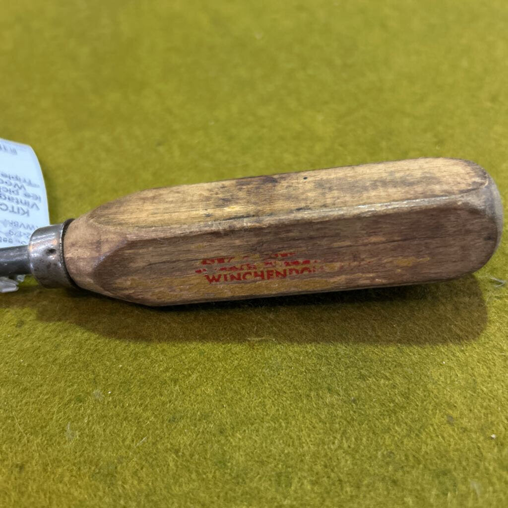 Vintage Multi-prong ice pick/ ice chipper. Wooden handle "Triple Vac Freezer" (as is)