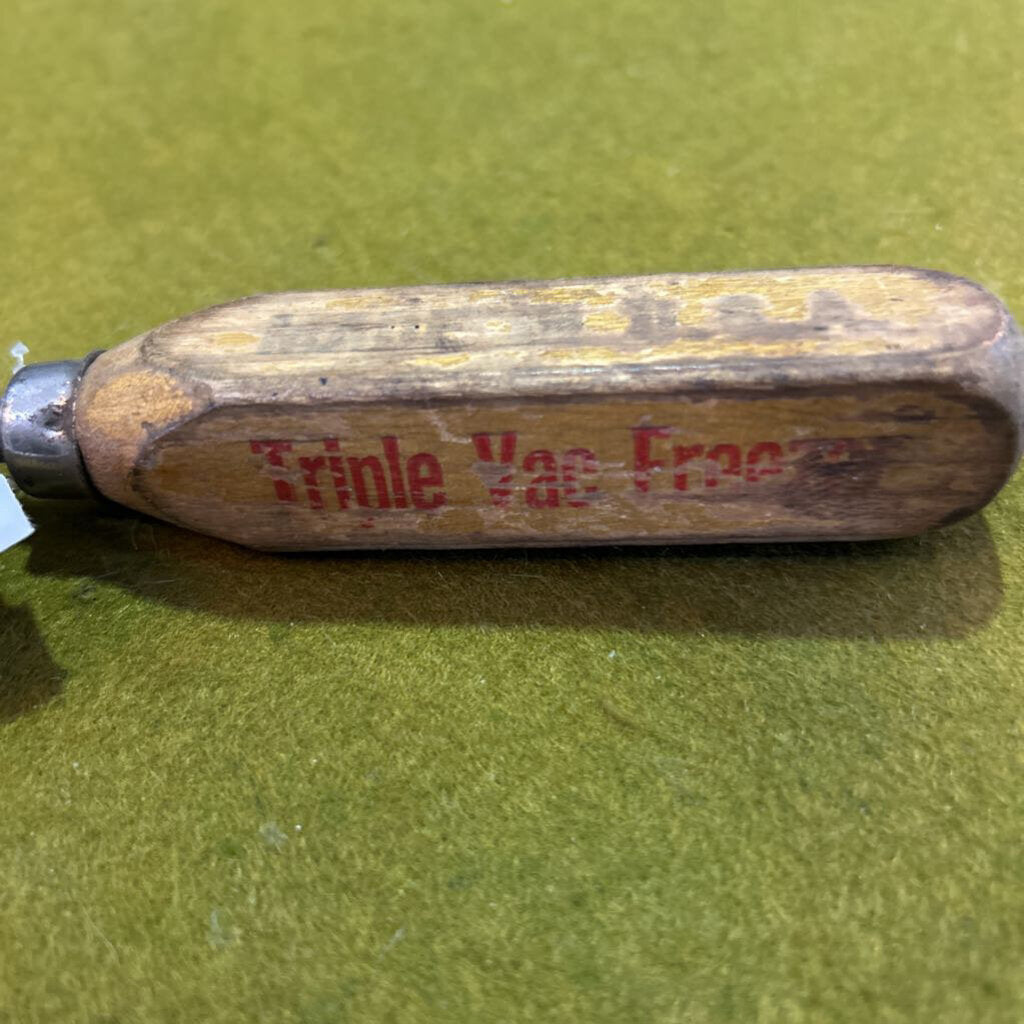 Vintage Multi-prong ice pick/ ice chipper. Wooden handle "Triple Vac Freezer" (as is)