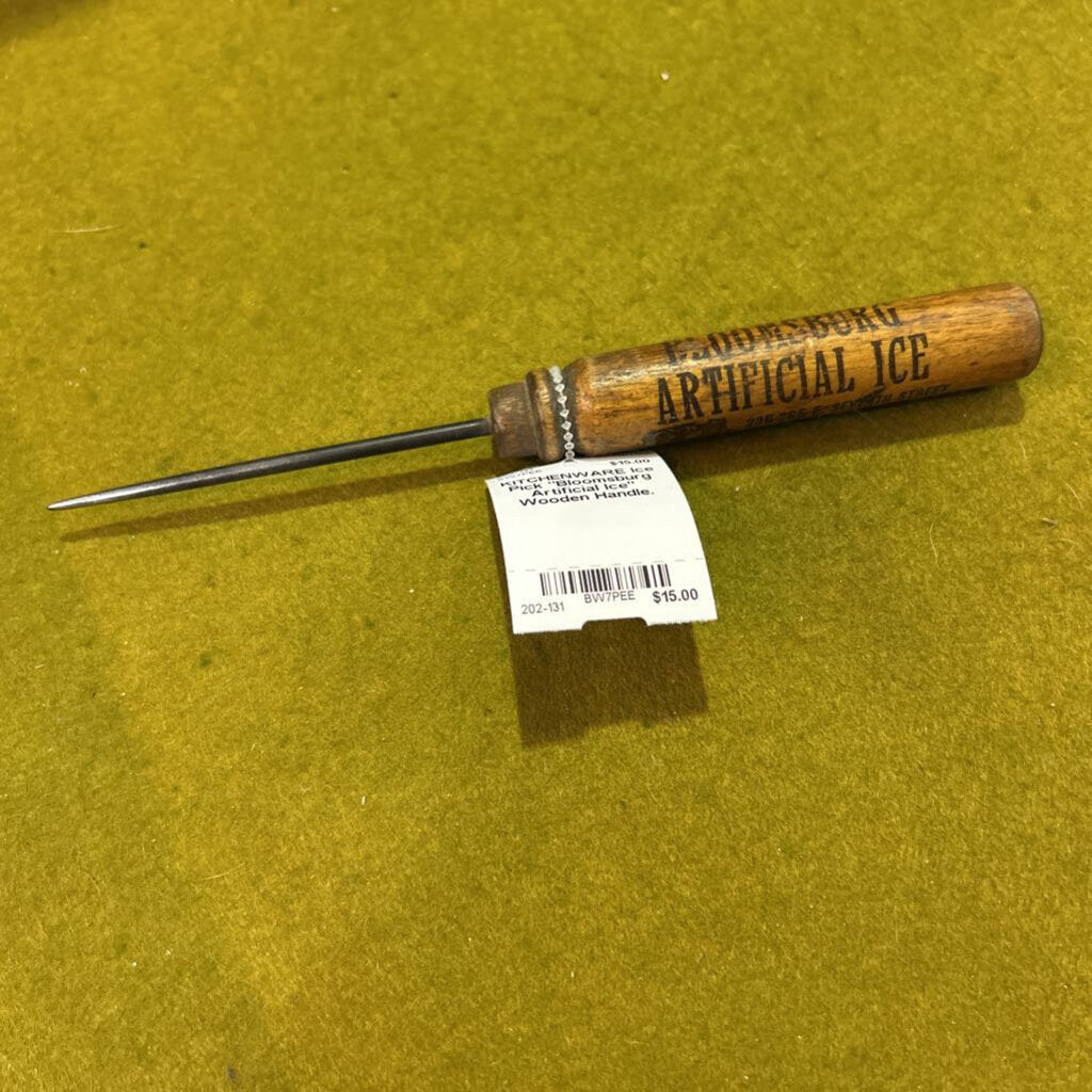 Ice Pick "Bloomsburg Artificial Ice" Wooden Handle.