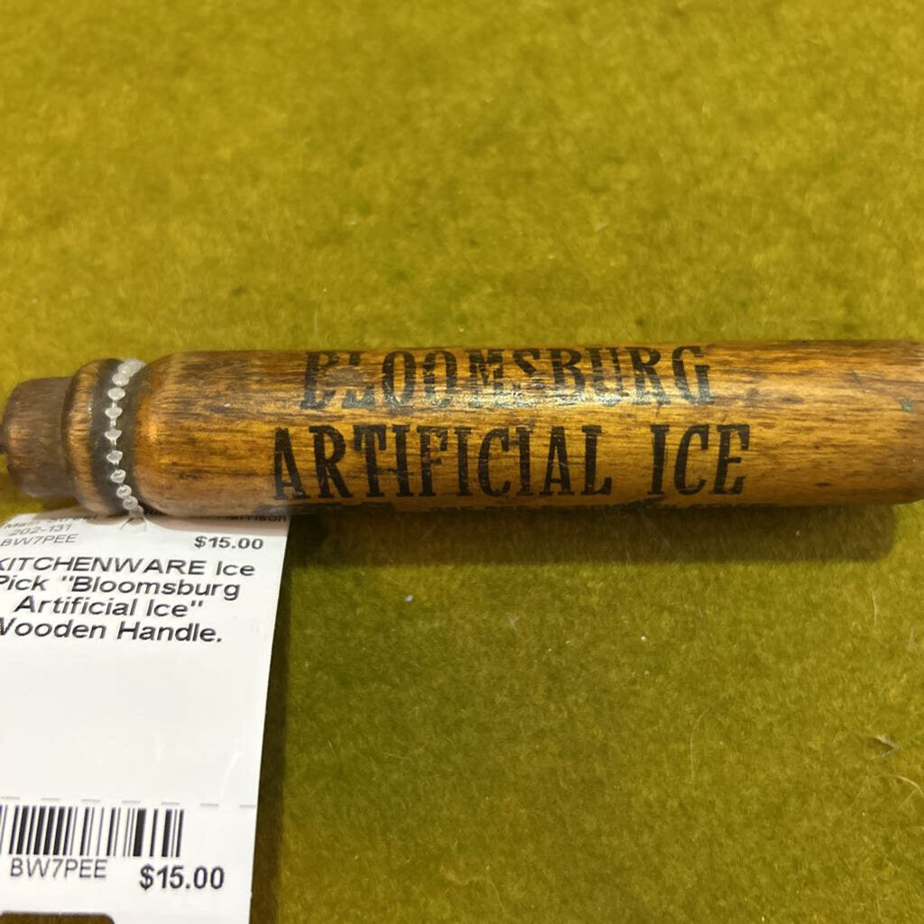 Ice Pick "Bloomsburg Artificial Ice" Wooden Handle.