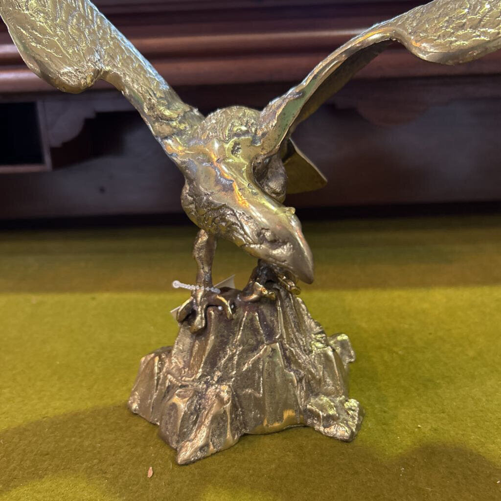 Shiny Brass Eagle, c.1930s, Eagle on Rock.