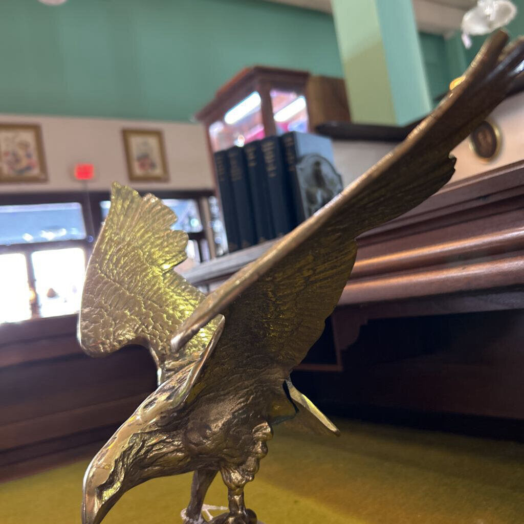 Shiny Brass Eagle, c.1930s, Eagle on Rock.