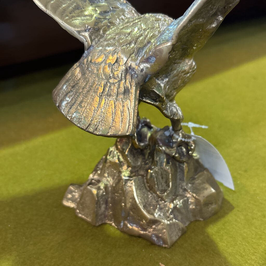 Shiny Brass Eagle, c.1930s, Eagle on Rock.