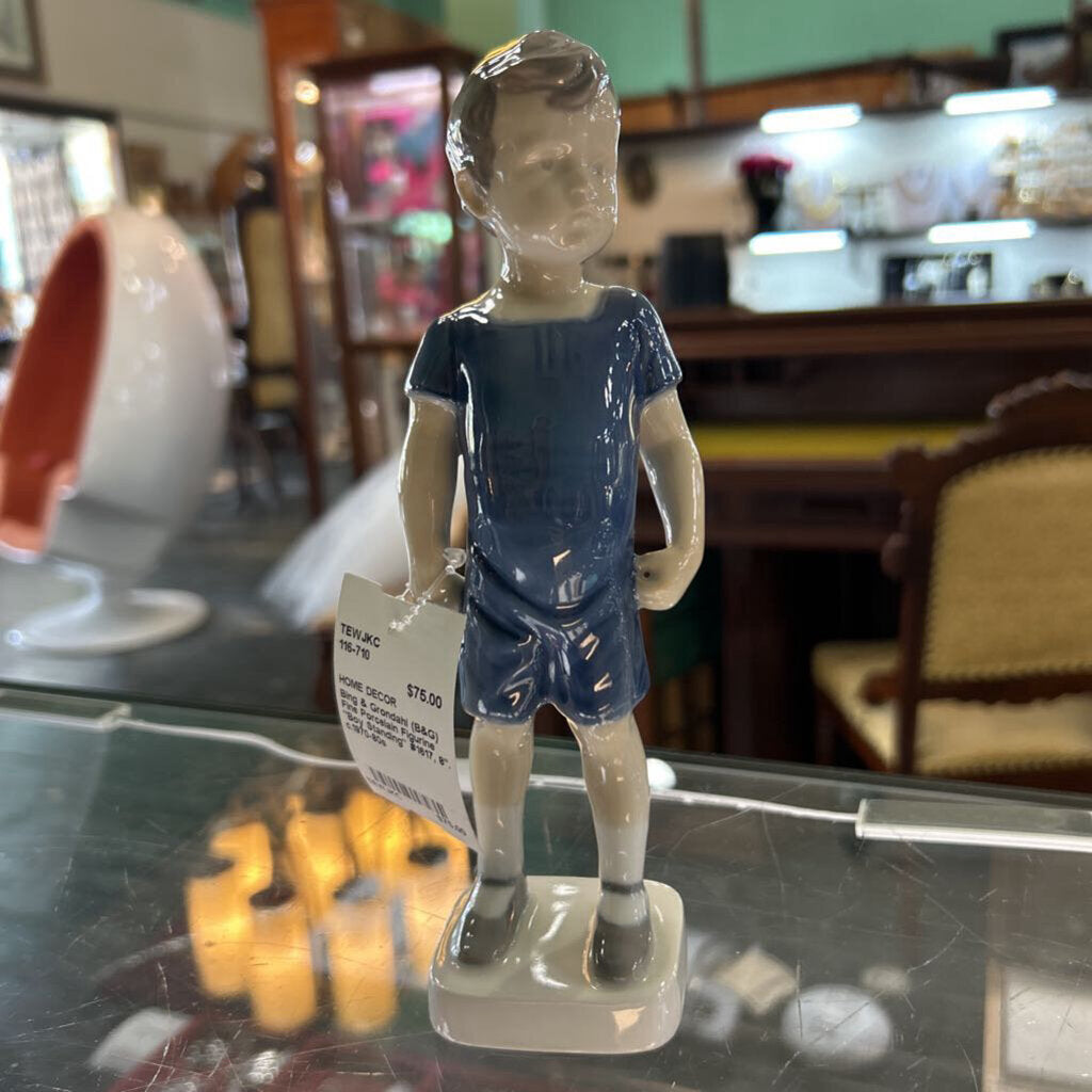 Bing & Grondahl (B&G) Fine Porcelain Figurine "Boy Standing" #1617, 8''. c.1970-80s