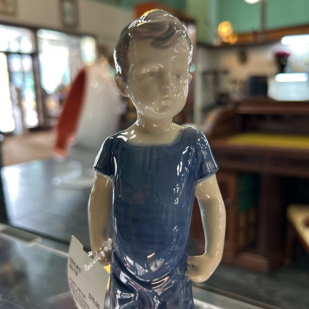 Bing & Grondahl (B&G) Fine Porcelain Figurine "Boy Standing" #1617, 8''. c.1970-80s