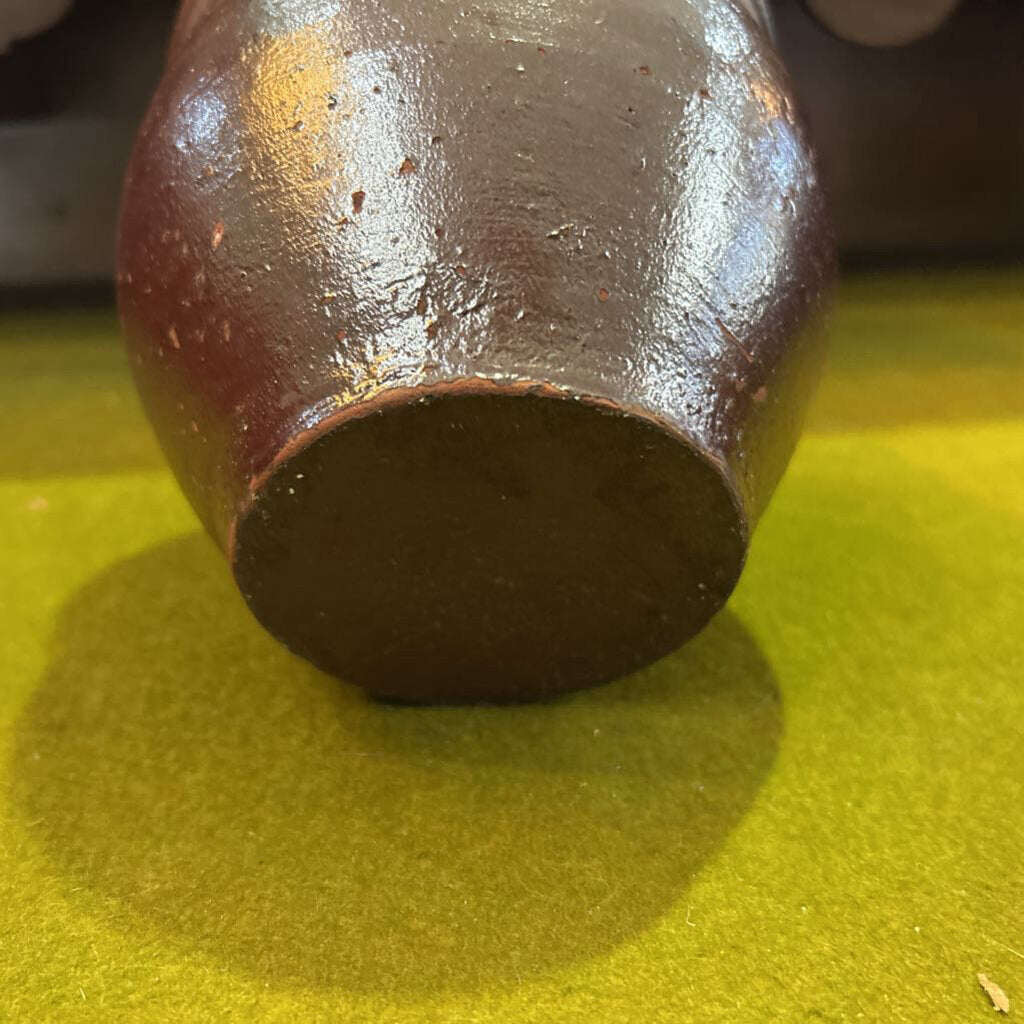 Pottery Plant Pot, Brown Glaze, Condition as is. 5.25'' c.1890