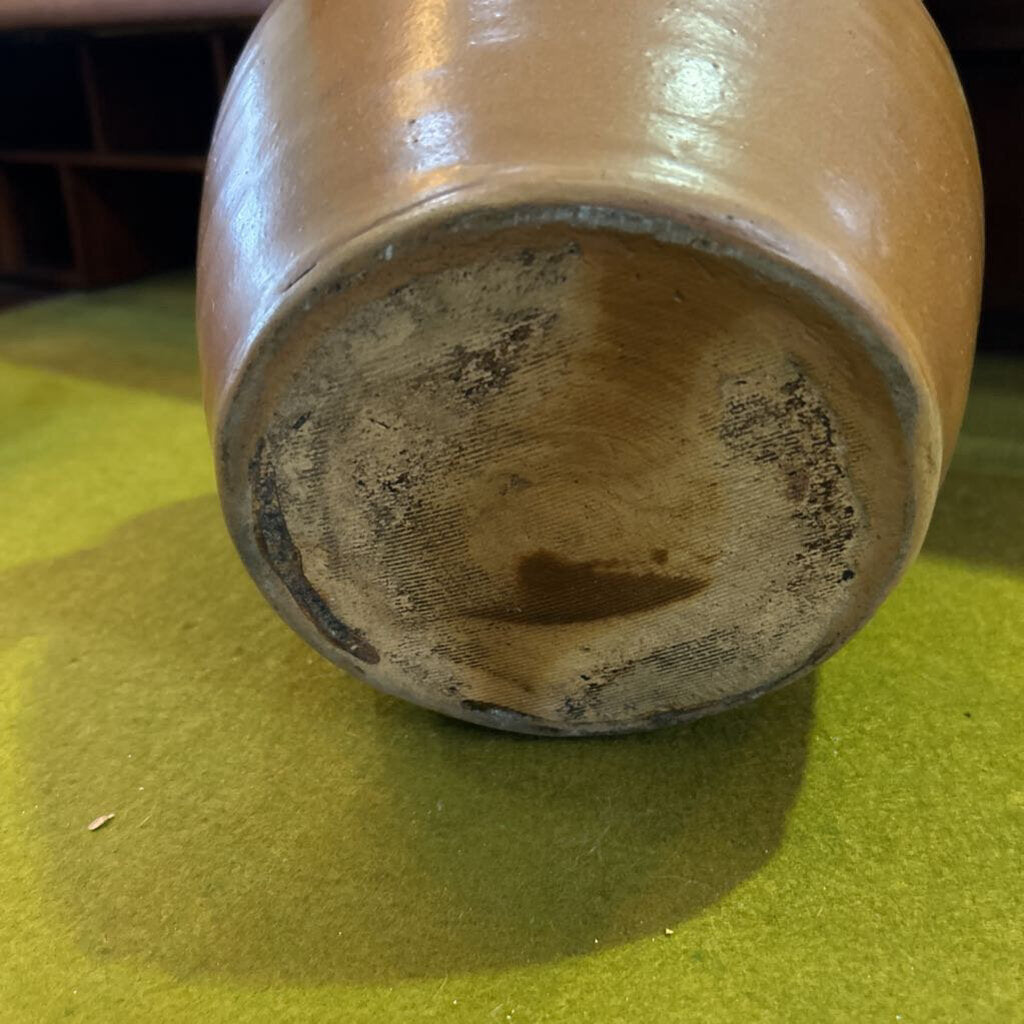 Antique mid-19th-century, Glazed stoneware plant crock, A.L.Hyssong, Bloomsburg PA. Tan Yellow.
