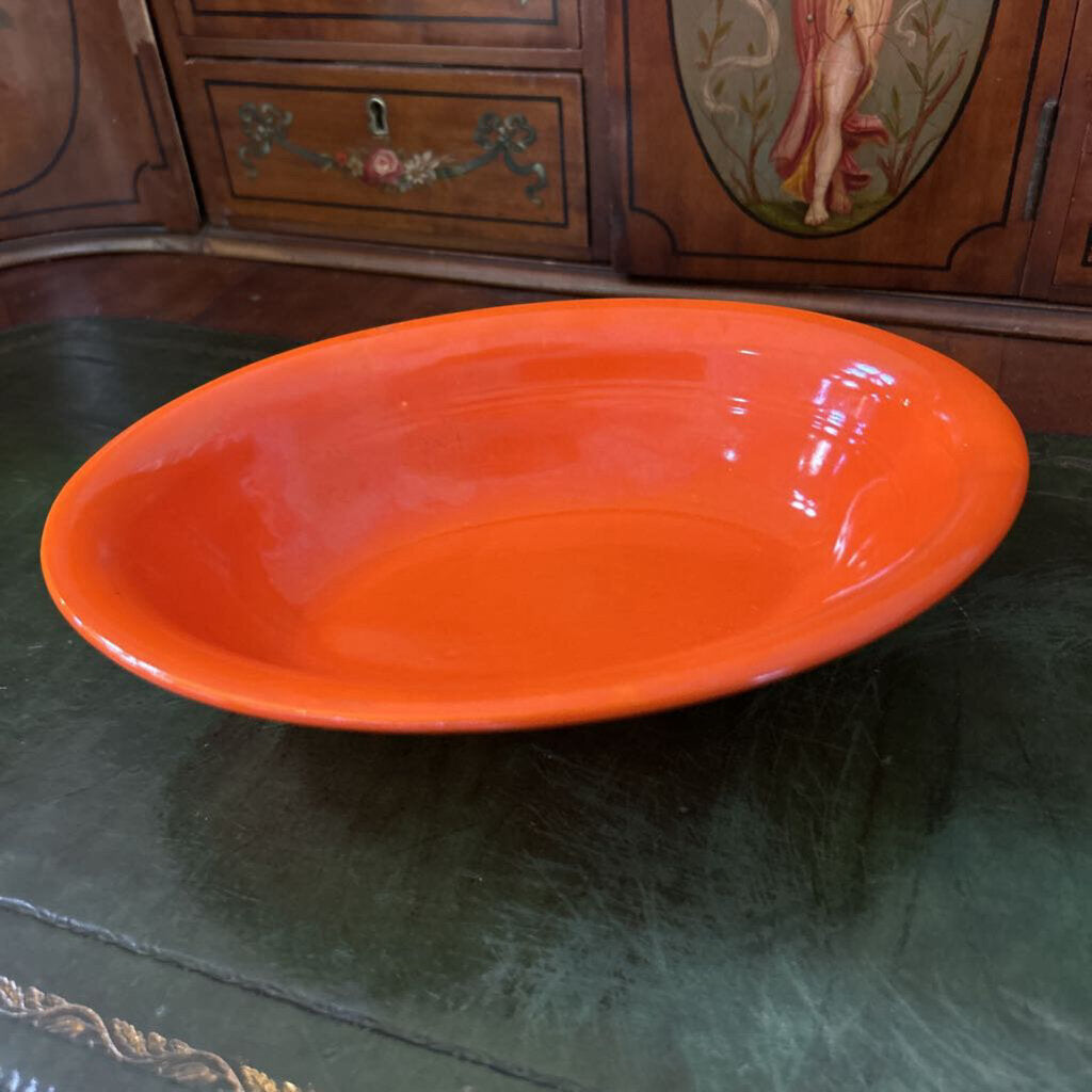Fiesta Tangerine Orange Oval Vegetable Baker Bowl 10'' Ceramic Serving Dish. Post-1986.