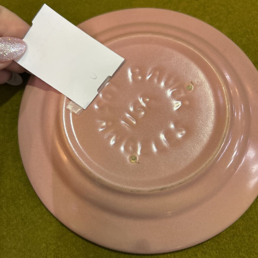 Bauer Pottery Ring ware Saucer Pink No.507 c.1940s.