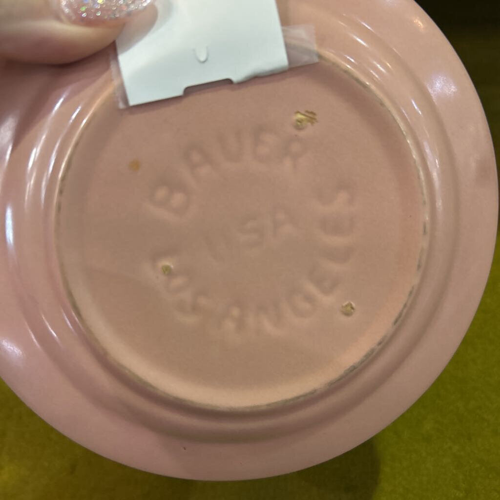 Bauer Pottery Ring ware Saucer Pink No.507 c.1940s.