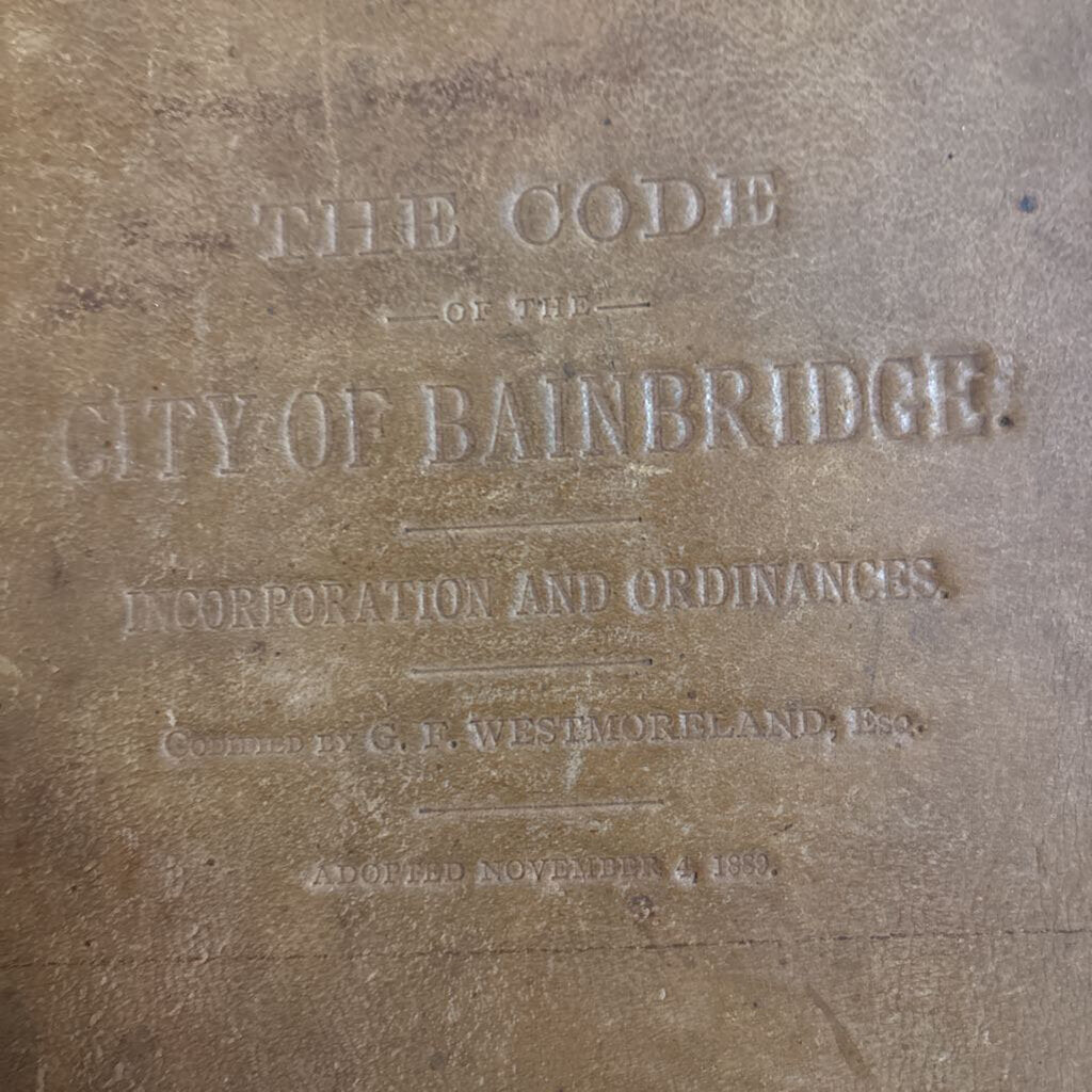 The Code of the City of Bainbridge; Municipal code- Bainbridge, Georgia; 1890