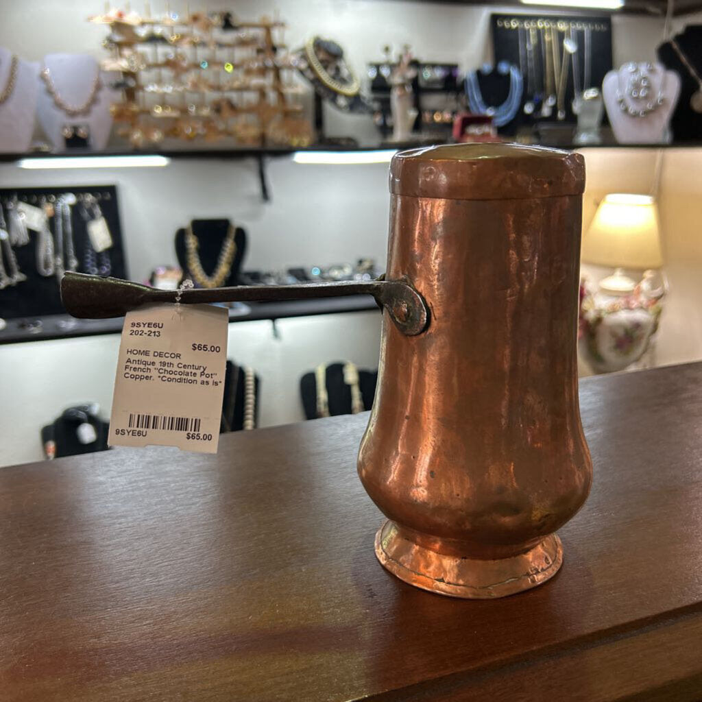 Antique 19th Century French "Chocolate Pot" Copper. *Condition as is*