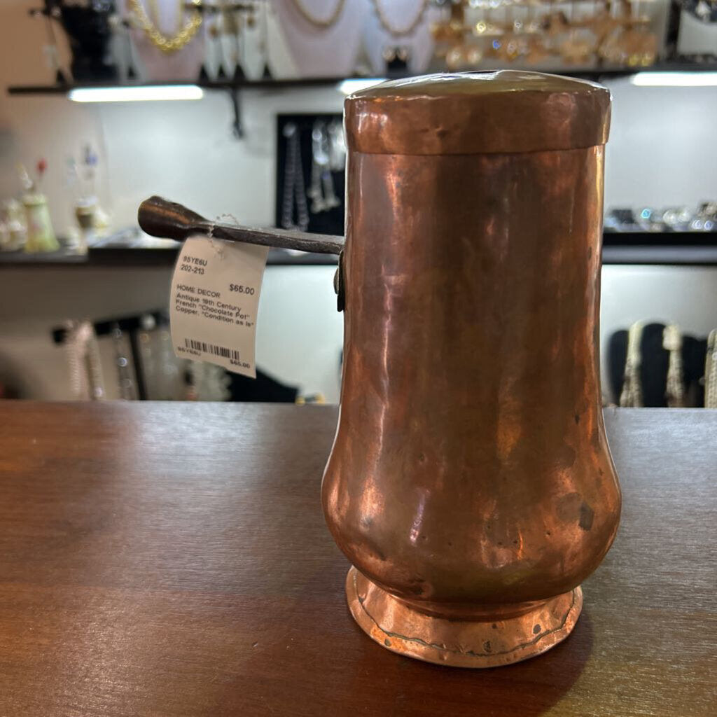 Antique 19th Century French "Chocolate Pot" Copper. *Condition as is*