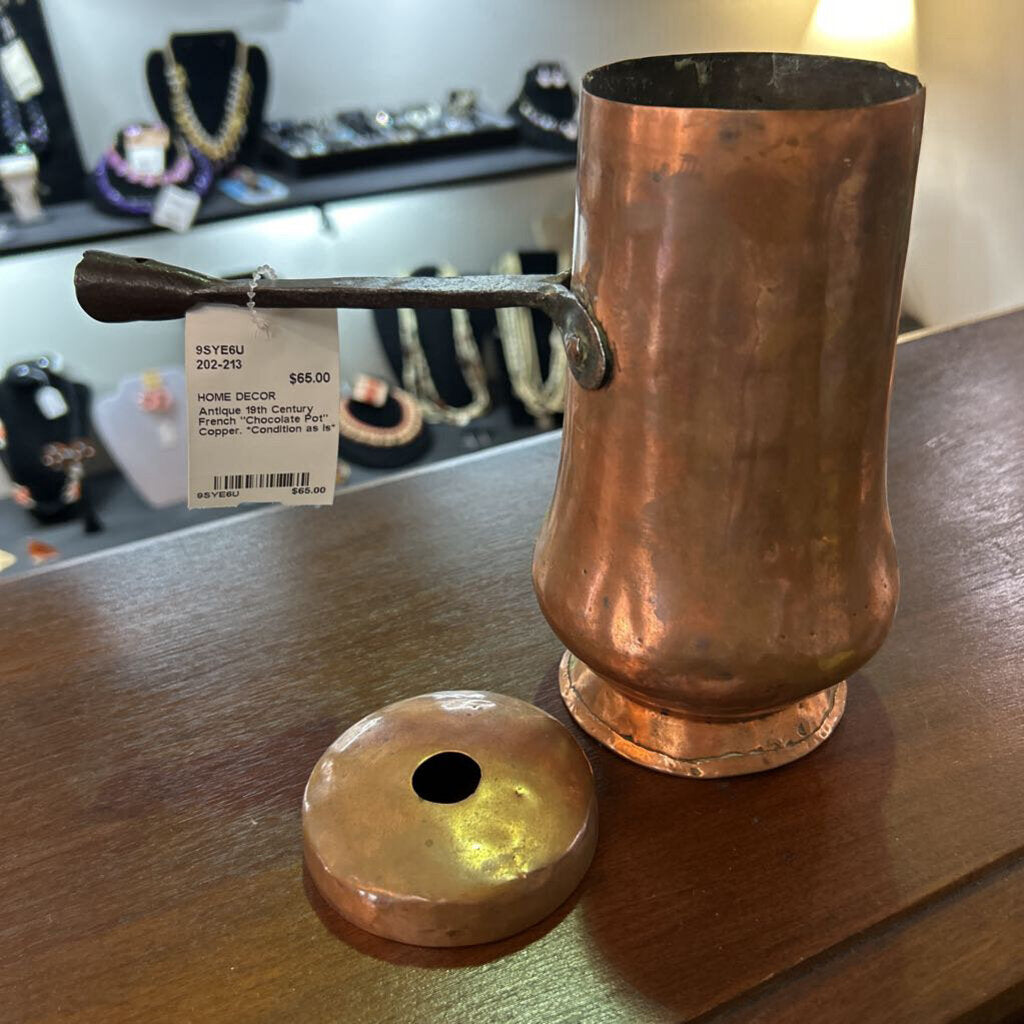 Antique 19th Century French "Chocolate Pot" Copper. *Condition as is*