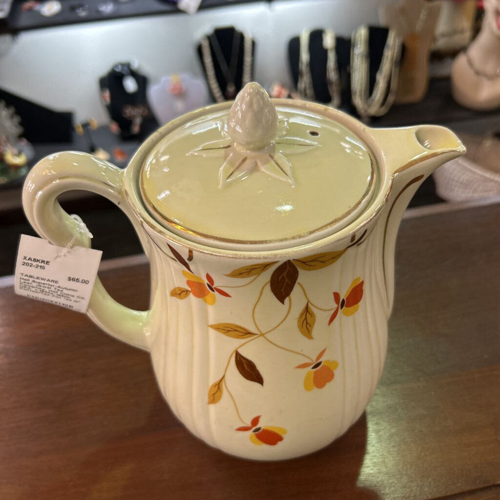 Hall Superior-Autumn Leaf, Jewel Tea Compnay, Hall China Co, USA. c.1930s-1950s, Coffee/Tea Pot *as is*