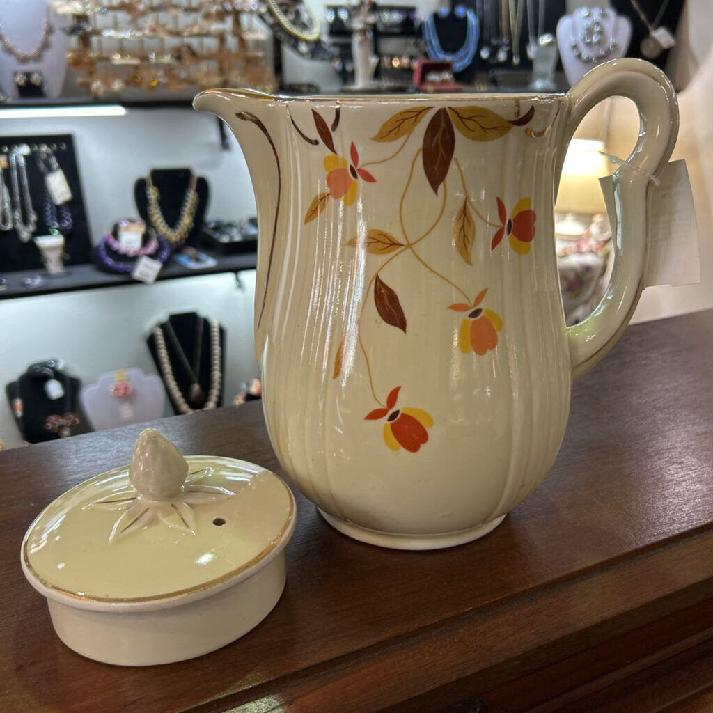 Hall Superior-Autumn Leaf, Jewel Tea Compnay, Hall China Co, USA. c.1930s-1950s, Coffee/Tea Pot *as is*