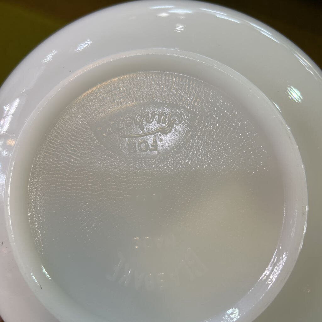 Glasbake-Made for Sunbeam, Mixmaster mixing bowl, White milk glass. c.1960s-1960s