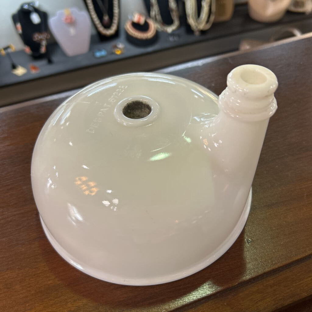 Sunbeam Mixmaster Juicer attachment, White milk glass, c.1940s.