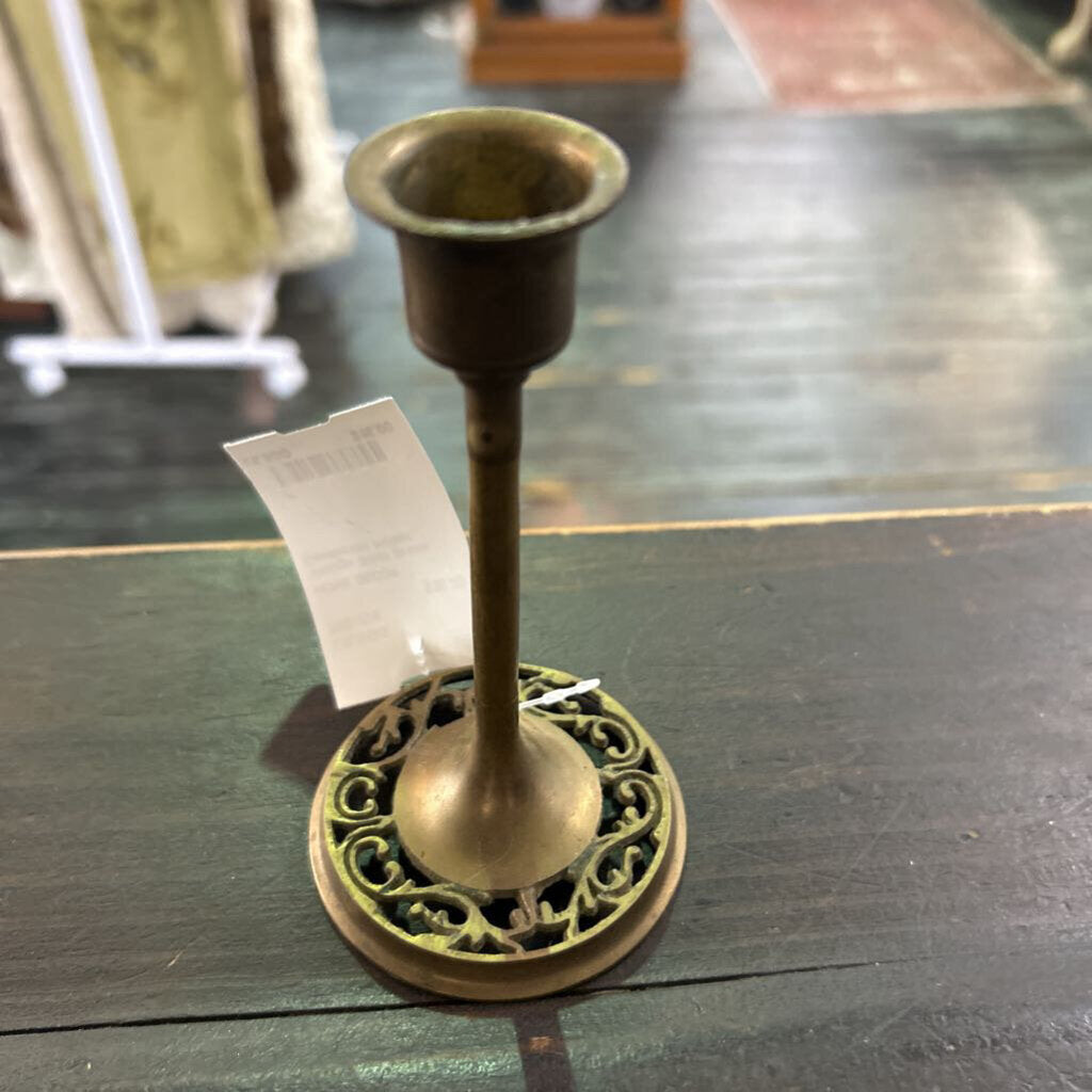 Vintage Small Brass Candlestick Holder.