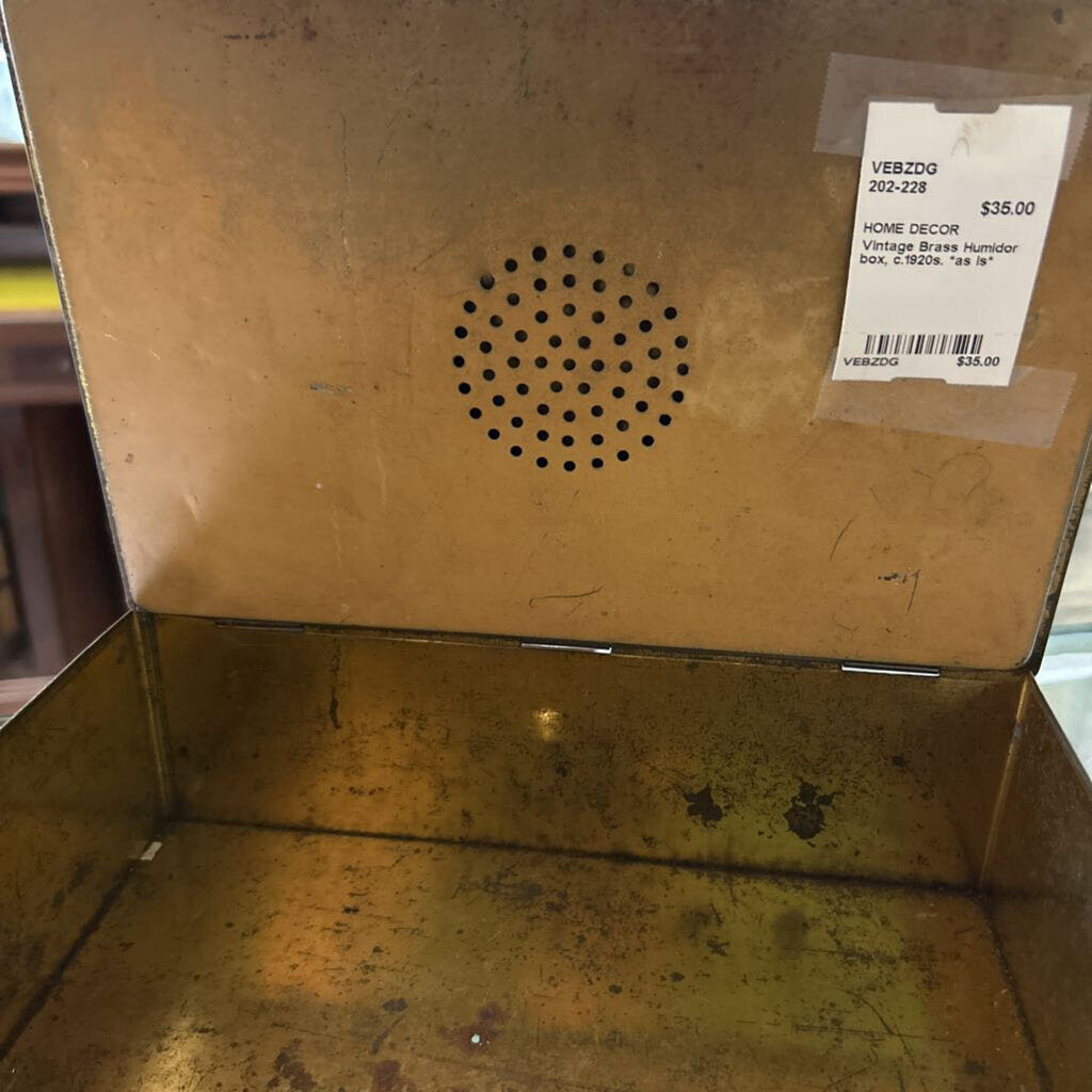 Vintage Brass Humidor box, c.1920s. *as is*