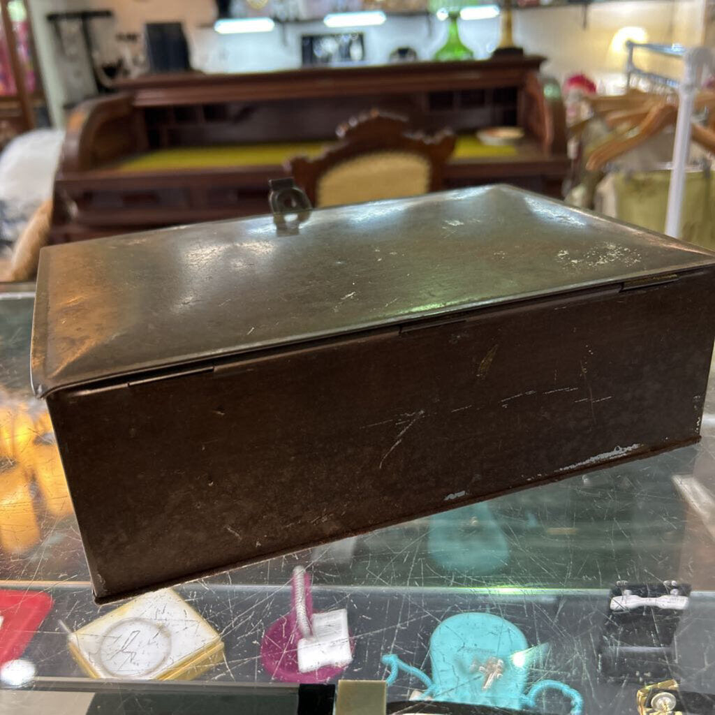 Vintage Brass Humidor box, c.1920s. *as is*