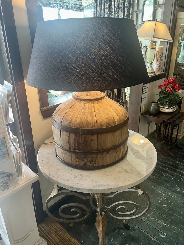 Oversized Bouy Lamp- constructed from late 19th / early 20th century wood and metal bouys