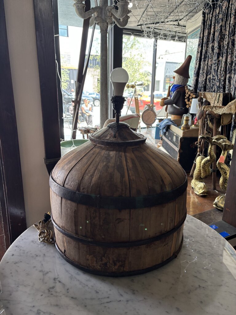 Oversized Bouy Lamp- constructed from late 19th / early 20th century wood and metal bouys