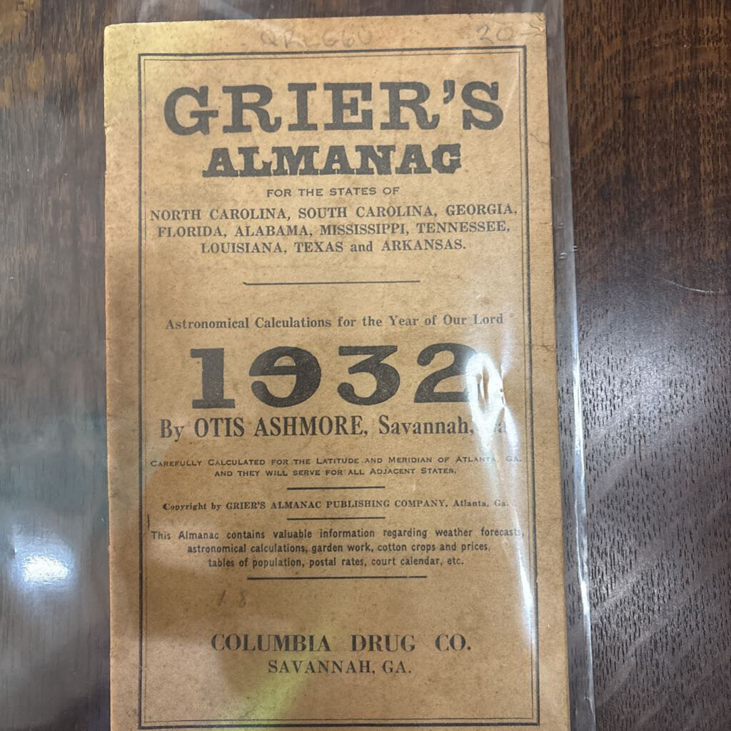 Grier's Almanac; Otis Ashmore; 1932