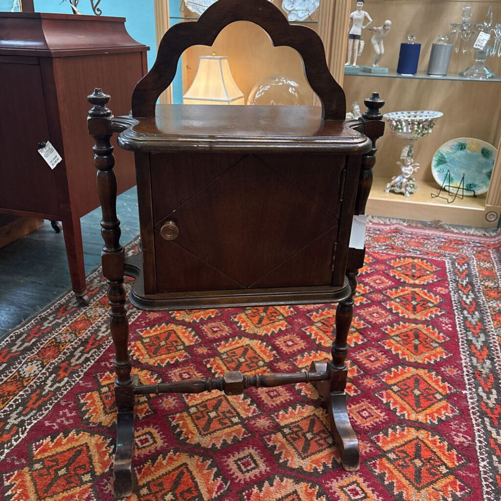 Humidor Cabinet/ Smoking Stand; Copper lined Cabinet Interior. Circa 1920-40