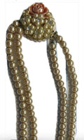Vintage Sim. Pearl Double Strand Choker Necklace c. 1950s