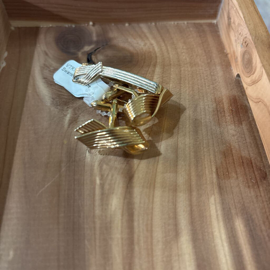 Mid Century Danish inspired silver tone cufflinks