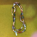 48" Natural Hardstone bead necklace; (Carnelian, Jasper, Agate, Quartz)