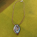glass micro bead necklace w/ mouthblown glass pendant