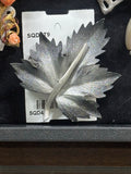 oxidized leaf brooch