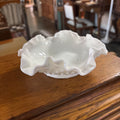 Fenton milkglass ruffled dish