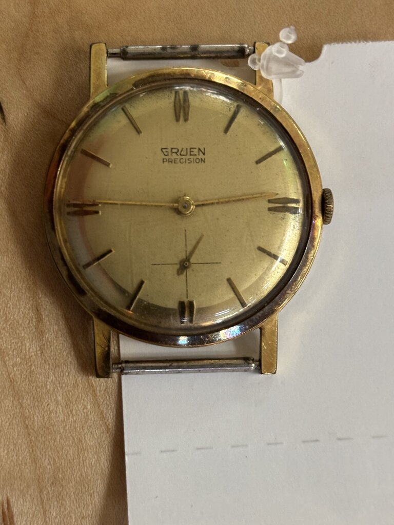 Gruen "Precision" manual wind watch; Swiss made; Gold filled case; circa 1950-60